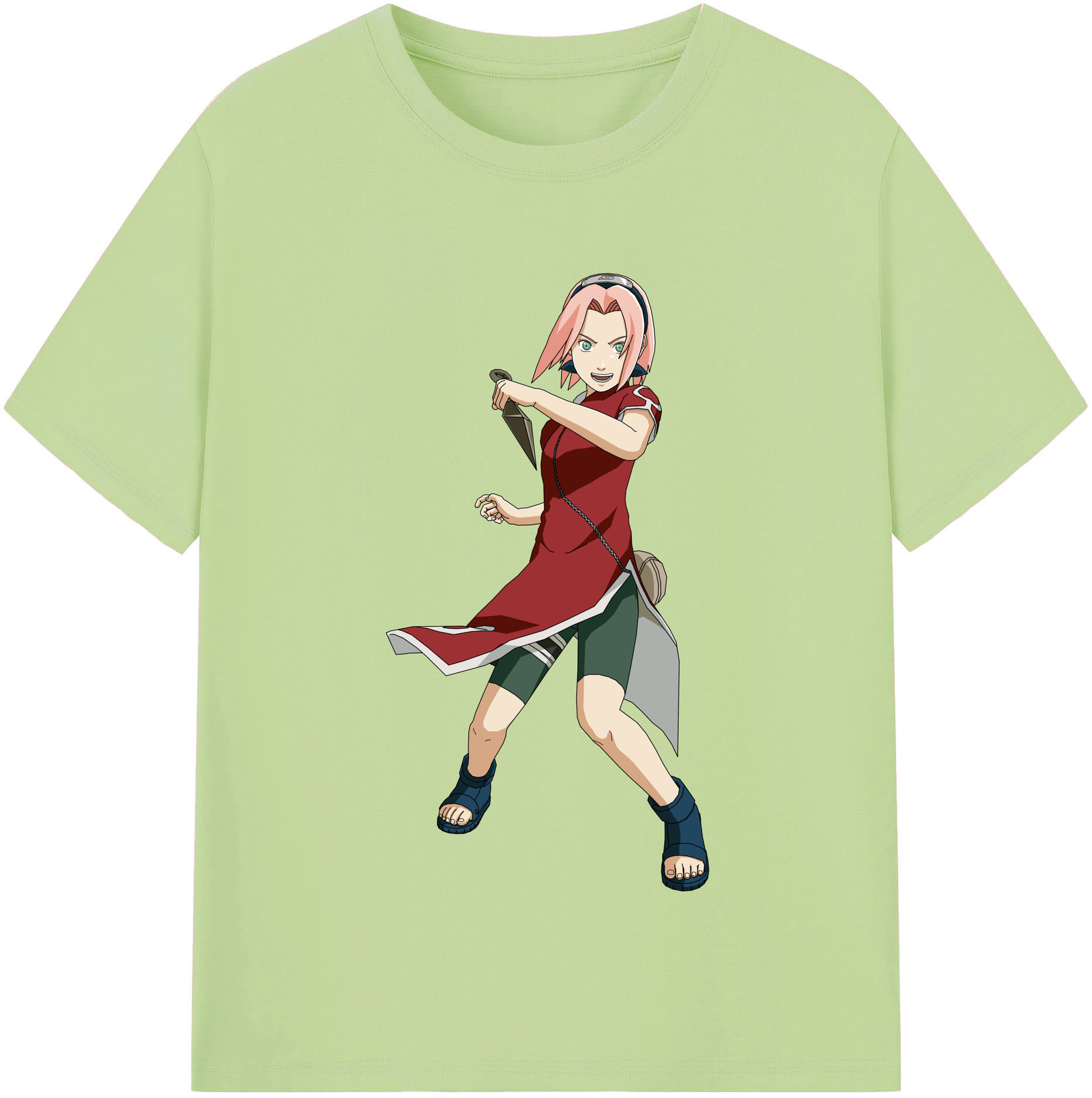 （画像用） NARUTO -ナルト- 春野サクラ Haruno Sakura 綿100％半袖Tシャツ（フロントプリント）